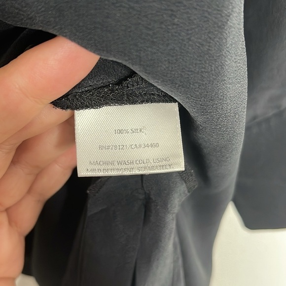 EILEEN FISHER Oversized 100% Silk Popover Tunic Collard Blouse Black Size Large - Picture 4 of 7